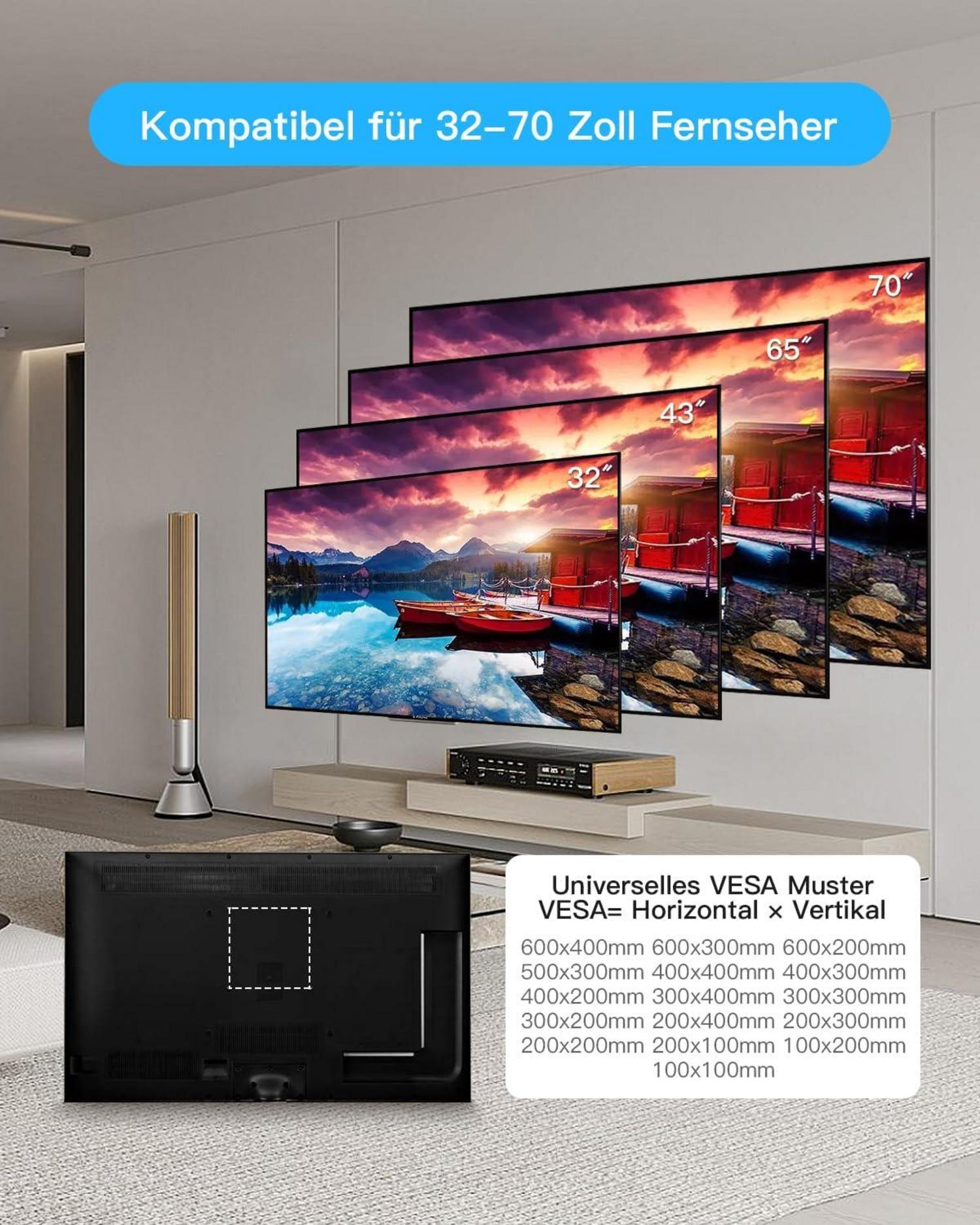 TV Wandhalterung 650mm Arm Schwenkbar Neigbar Drehbar für 32-70 Zoll