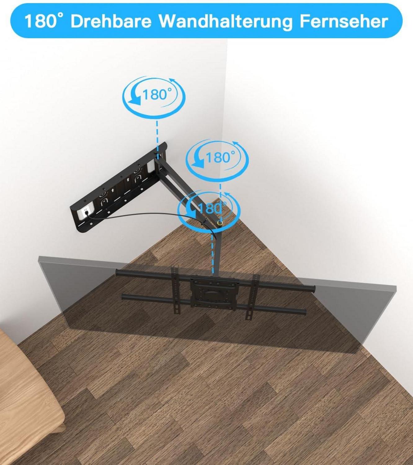 TV Wandhalterung 650mm Langarm Schwenkbar Neigbar Ecke Halter 32-70 Zoll bis 35kg, VESA 600x400mm