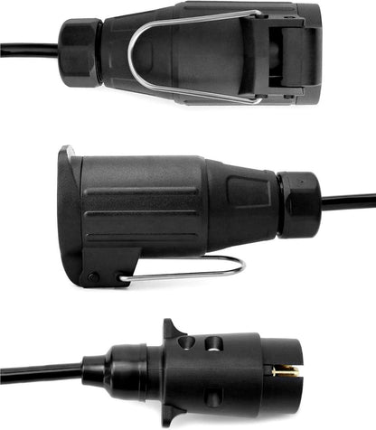 QWORK 2M Anhänger Adapterkabel 7 auf 13 polig 12V Wohnwagen Traktor Bootstrailer