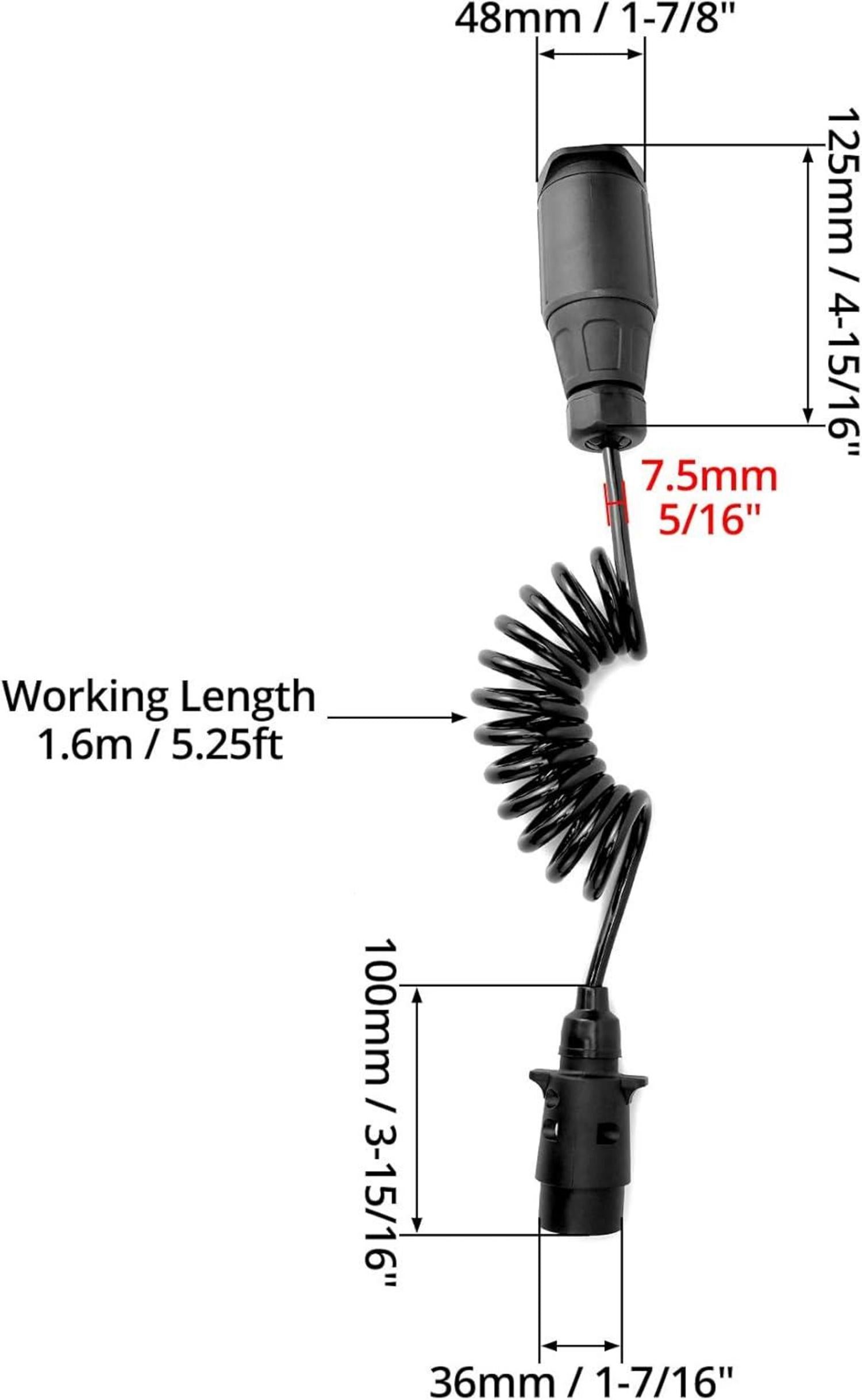 QWORK 2M Anhänger Adapterkabel 7 auf 13 polig 12V Caravan RV Traktor