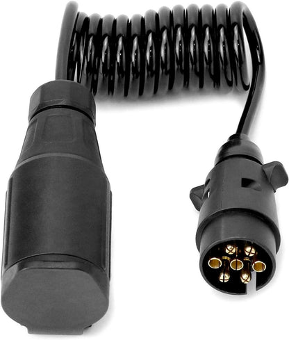 QWORK 2M Anhänger Adapterkabel 7 auf 13 polig 12V Wohnwagen Traktor Bootstrailer
