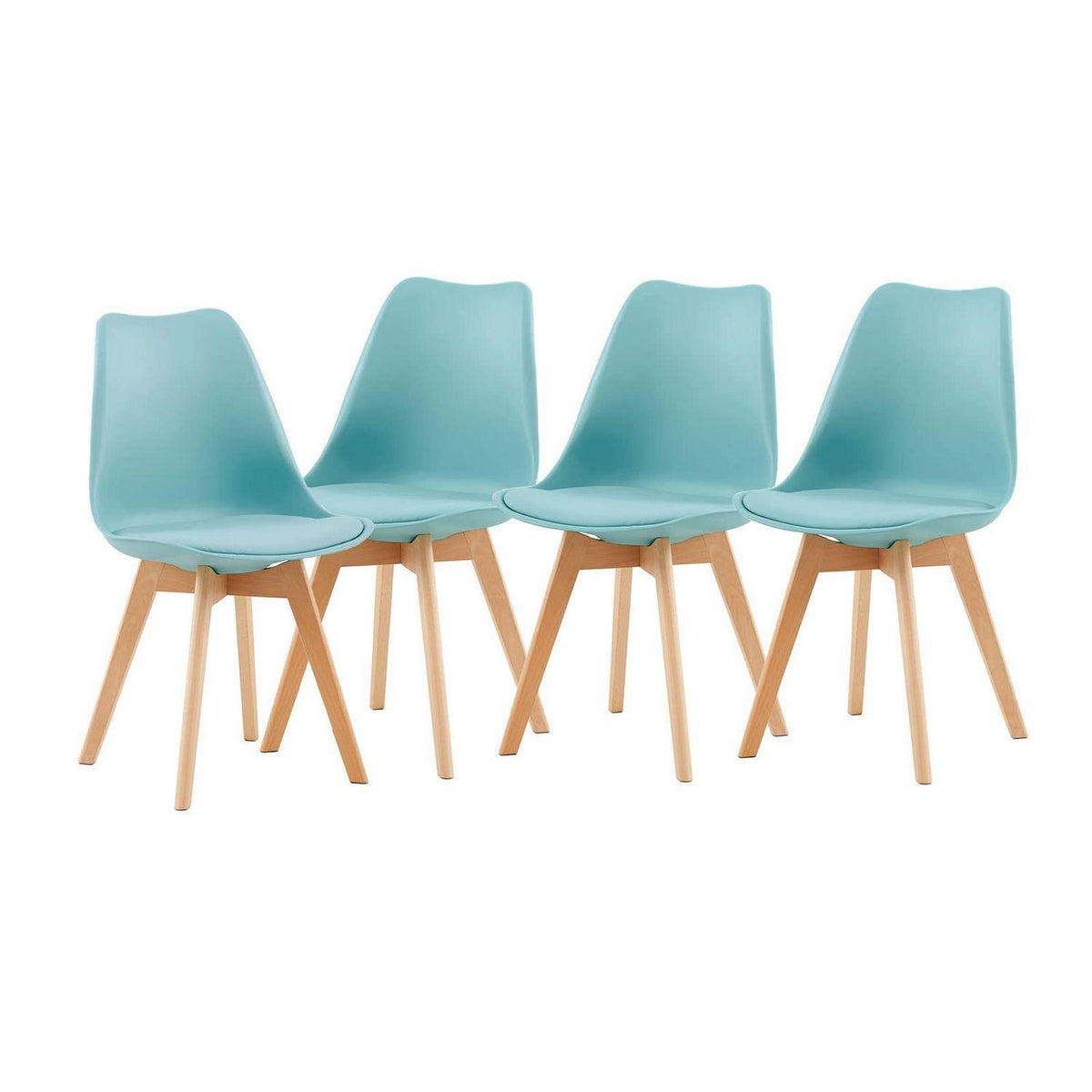 Esszimmerstühle Set 4er Bugholz, Hellhimmelblau, Skandinavisch