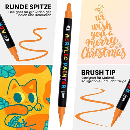 Acrylstifte 18 Farben Dual Tip wasserfest für
