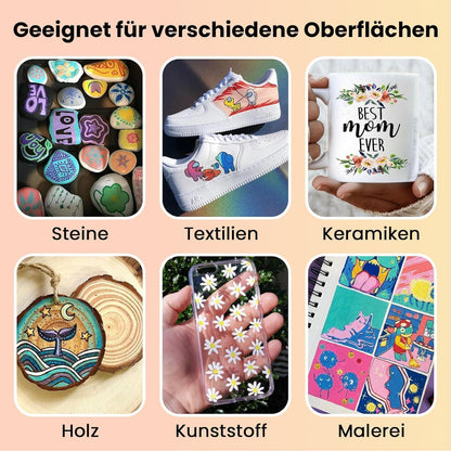 Acrylstifte 18 Farben Dual Tip wasserfest für