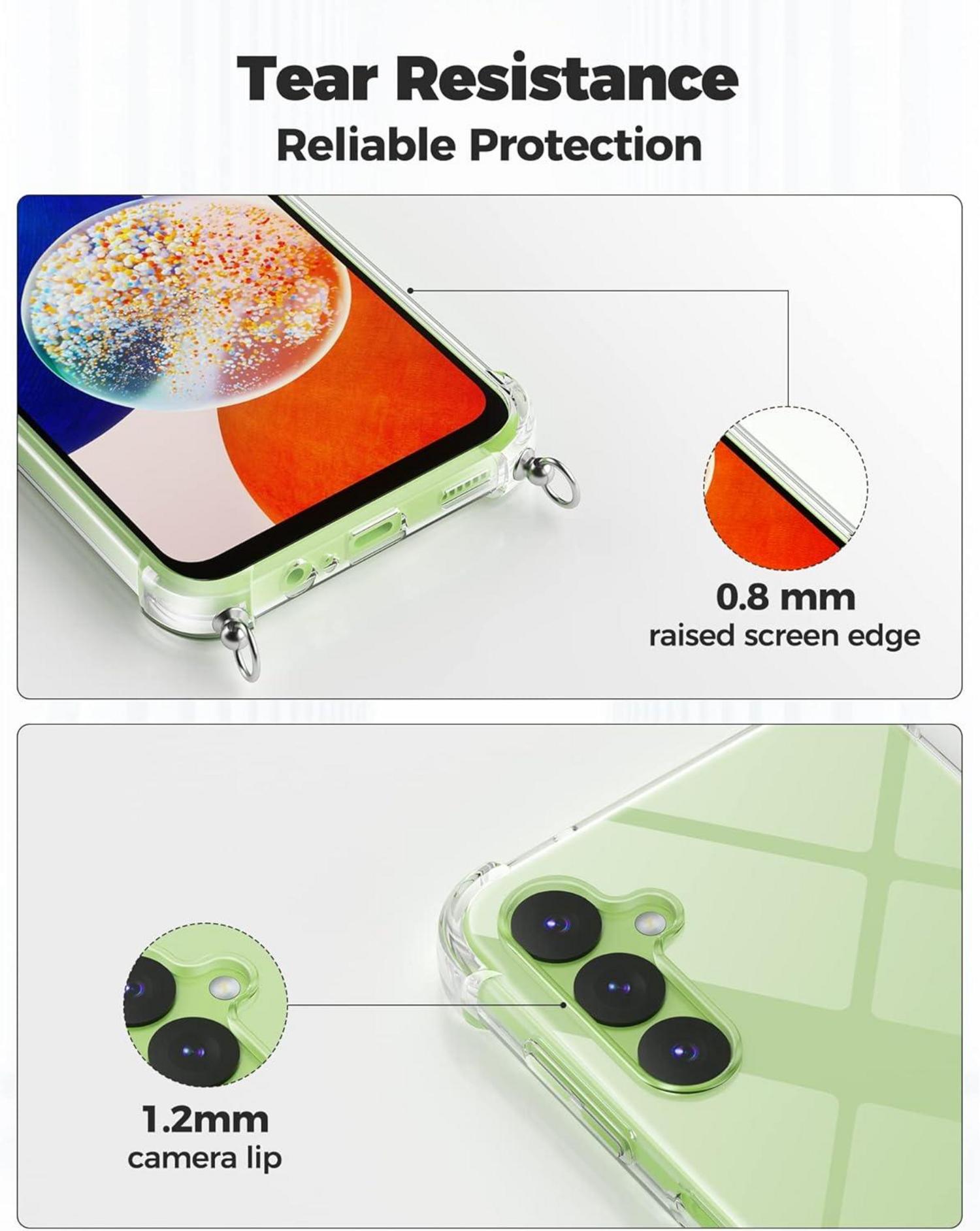 Caslord Handykette Handyhülle mit Band für Samsung Galaxy A14-Schwarz
