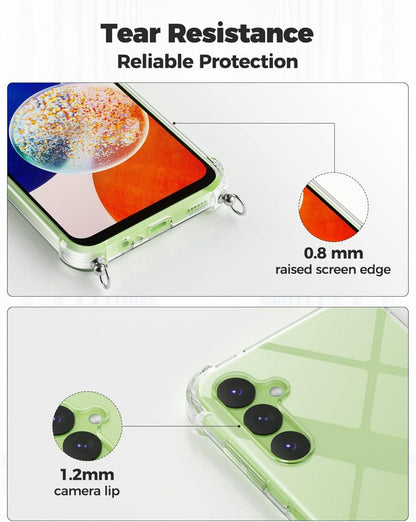 Caslord Handykette Handyhülle mit Band für Samsung Galaxy A14-Schwarz