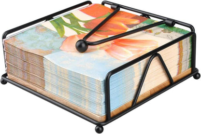 Moderne Schwarze Serviettenhalter Gusseisen Quadratisch