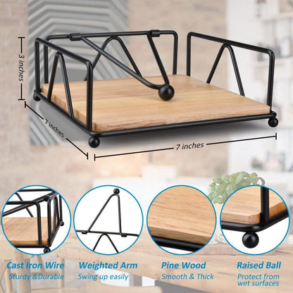 Moderne Schwarze Serviettenhalter Gusseisen Quadratisch