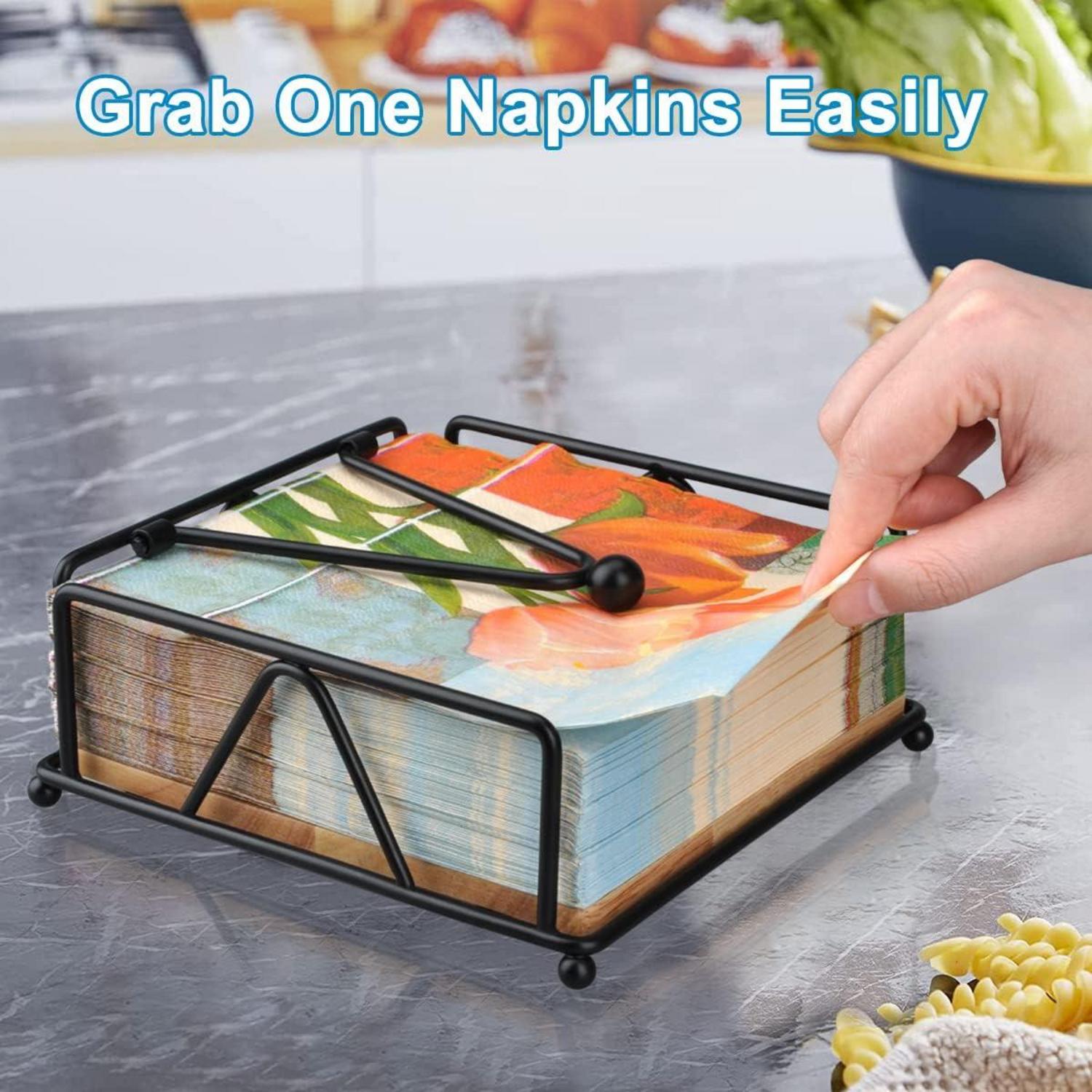 Serviettenhalter Schwarz Gusseisen modern stabil 8x17x7,6cm