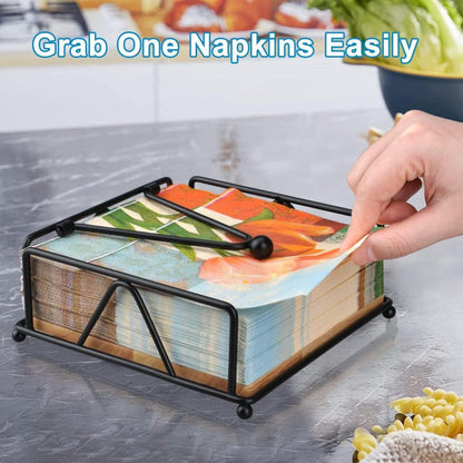 Serviettenhalter Schwarz Gusseisen modern stabil 8x17x7,6cm