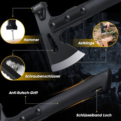 Survival Camping Axt Beil Outdoor Bushcraft Handbeil mit Scheide