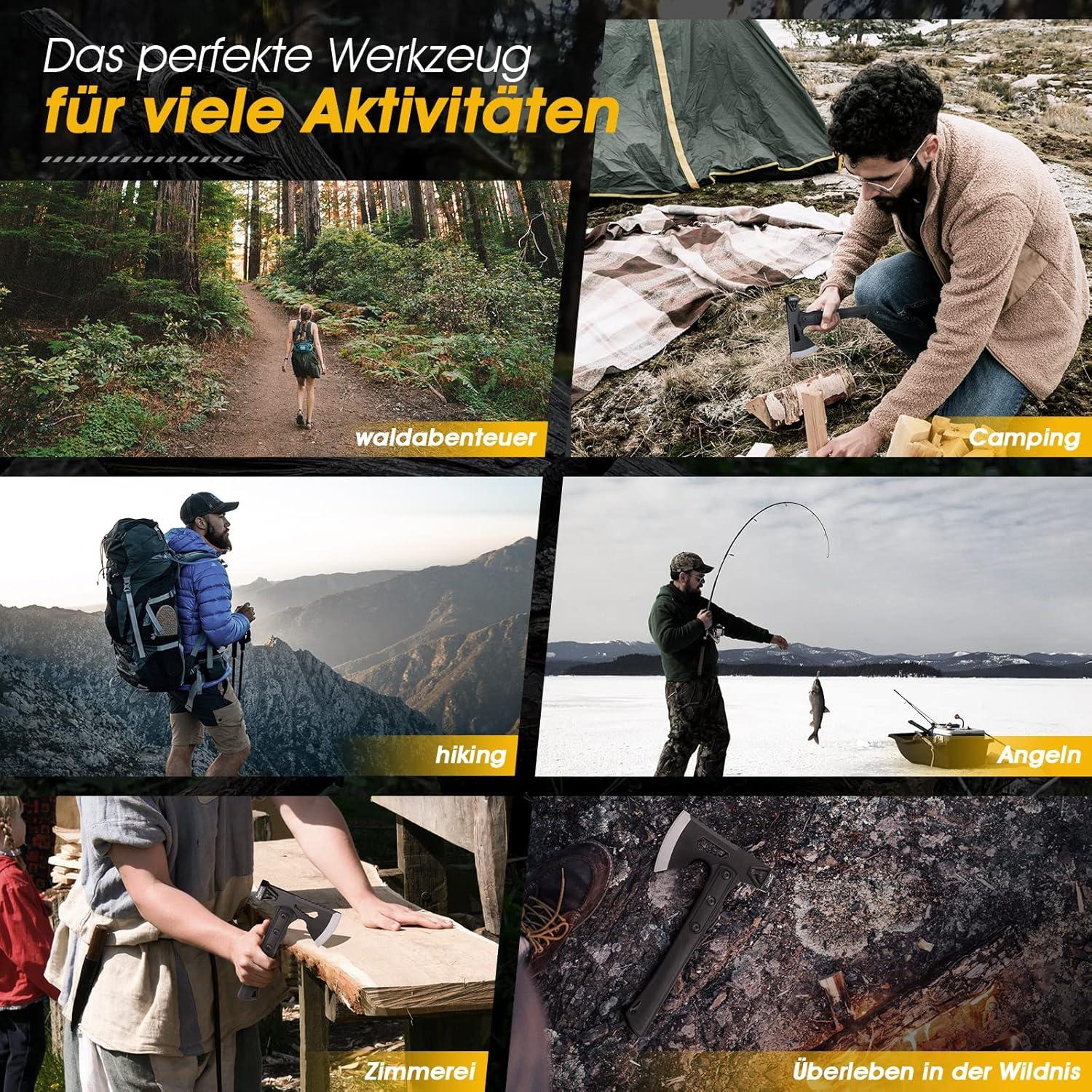 Survival Camping Axt Outdoor Beil mit Scheide Jagd Garten Wandern