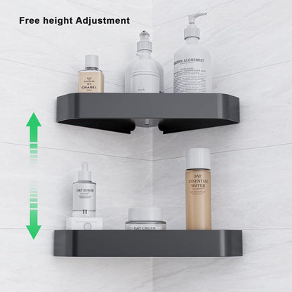 Aikzik Duschablage Edelstahl Schwarz 2er Set Organizer Wandregal