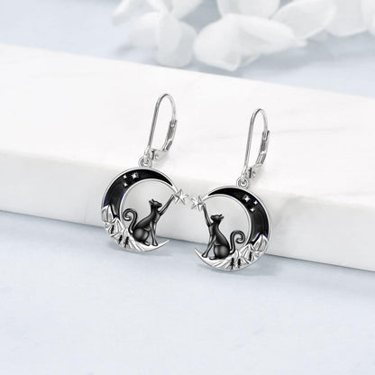Keltische Mond Ohrringe aus 925 Sterling Silber für Damen