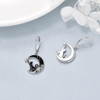 Keltische Mond Ohrringe aus 925 Sterling Silber für Damen