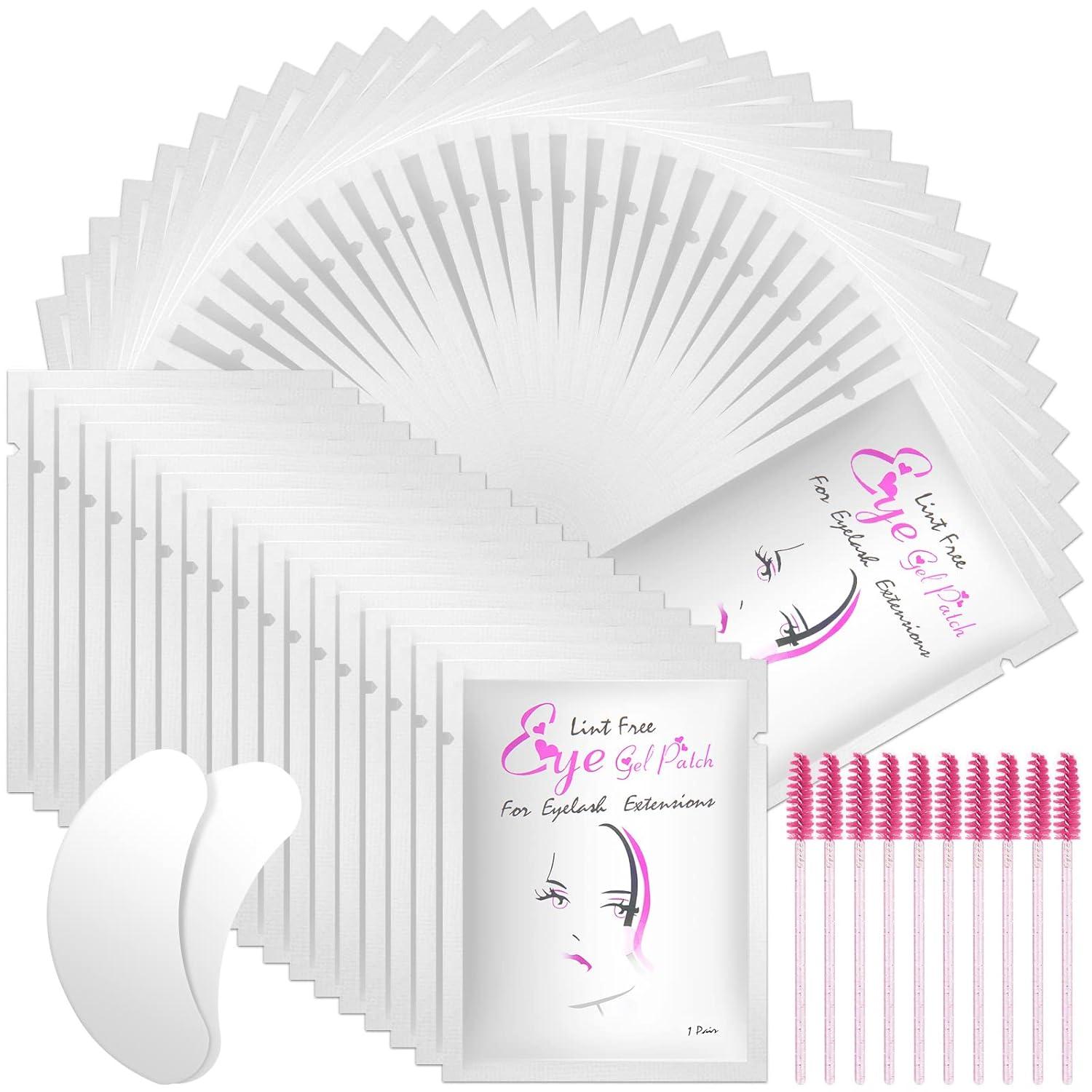 Augenpads für Wimpernverlängerung 50 Paar Extension Pads + 10