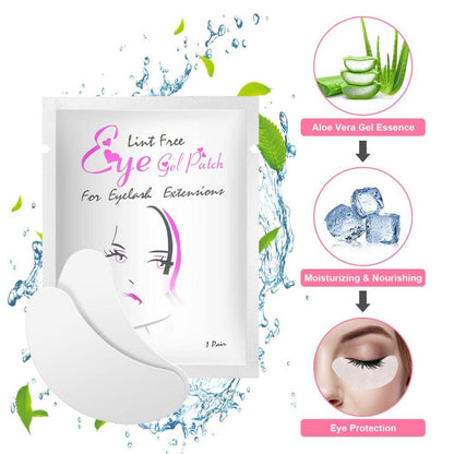 Augenpads für Wimpernverlängerung 50 Paar Extension Pads + 10