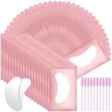 Wimpernpads für Wimpernverlängerung 50 Paar mit 10 Stk. Wimpernbürste