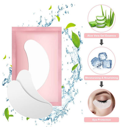 Wimpernpads für Wimpernverlängerung 50 Paar mit 10 Stk. Wimpernbürste