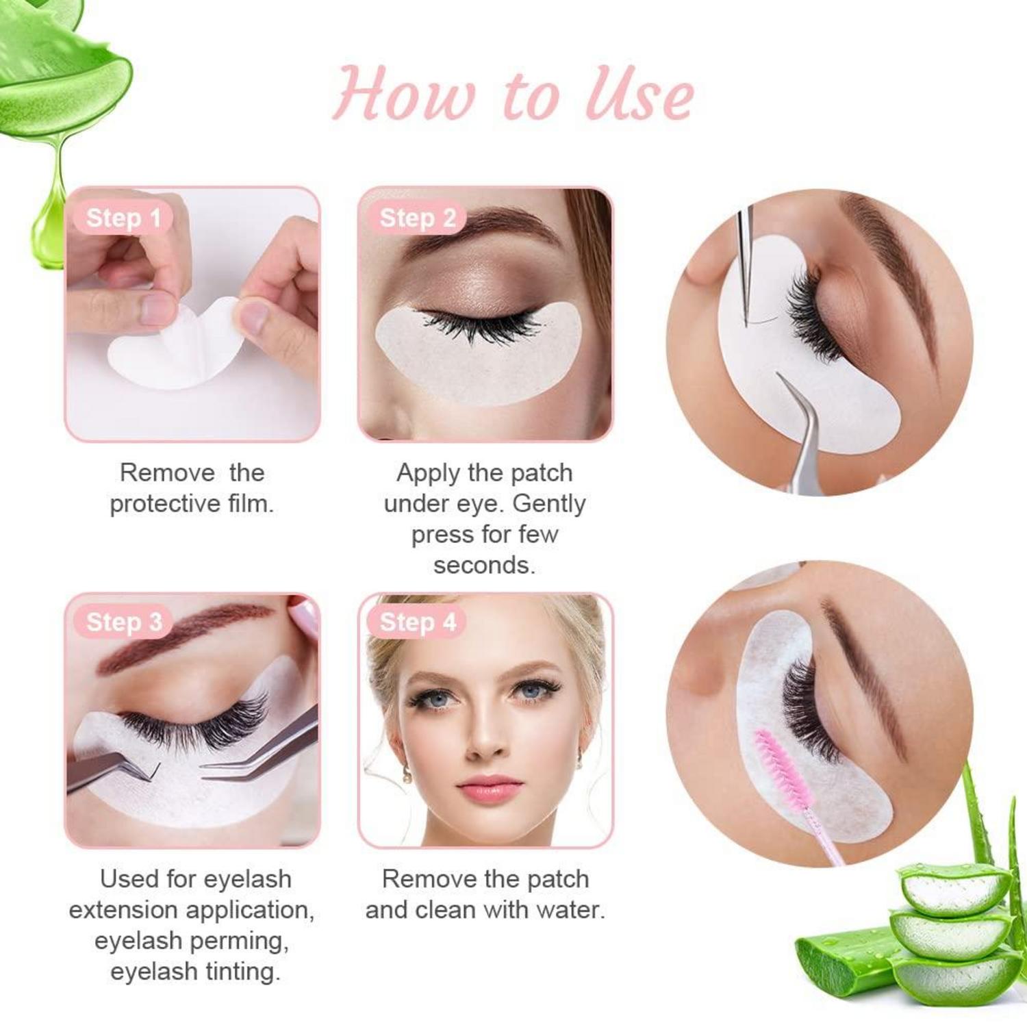 50 Paar URAQT Augenpads Wimpernverlängerung Extension Pads 10 Stück