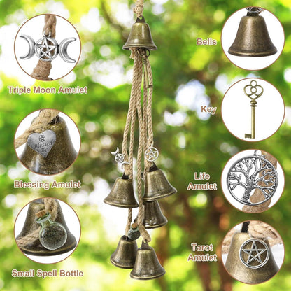 Hexenglocken Garten Windspiel 6 Glocken Türschutz