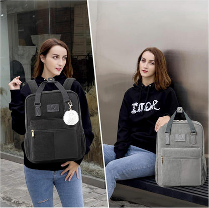 Makukke Cord Rucksack Damen Herren Blau Anti-Theft Schul City Daily