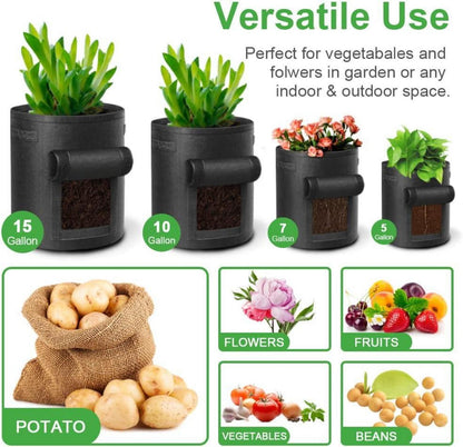 Potato Grow Bag 5er Set 15 Gallon Vegetable Plant Bags Schwarz