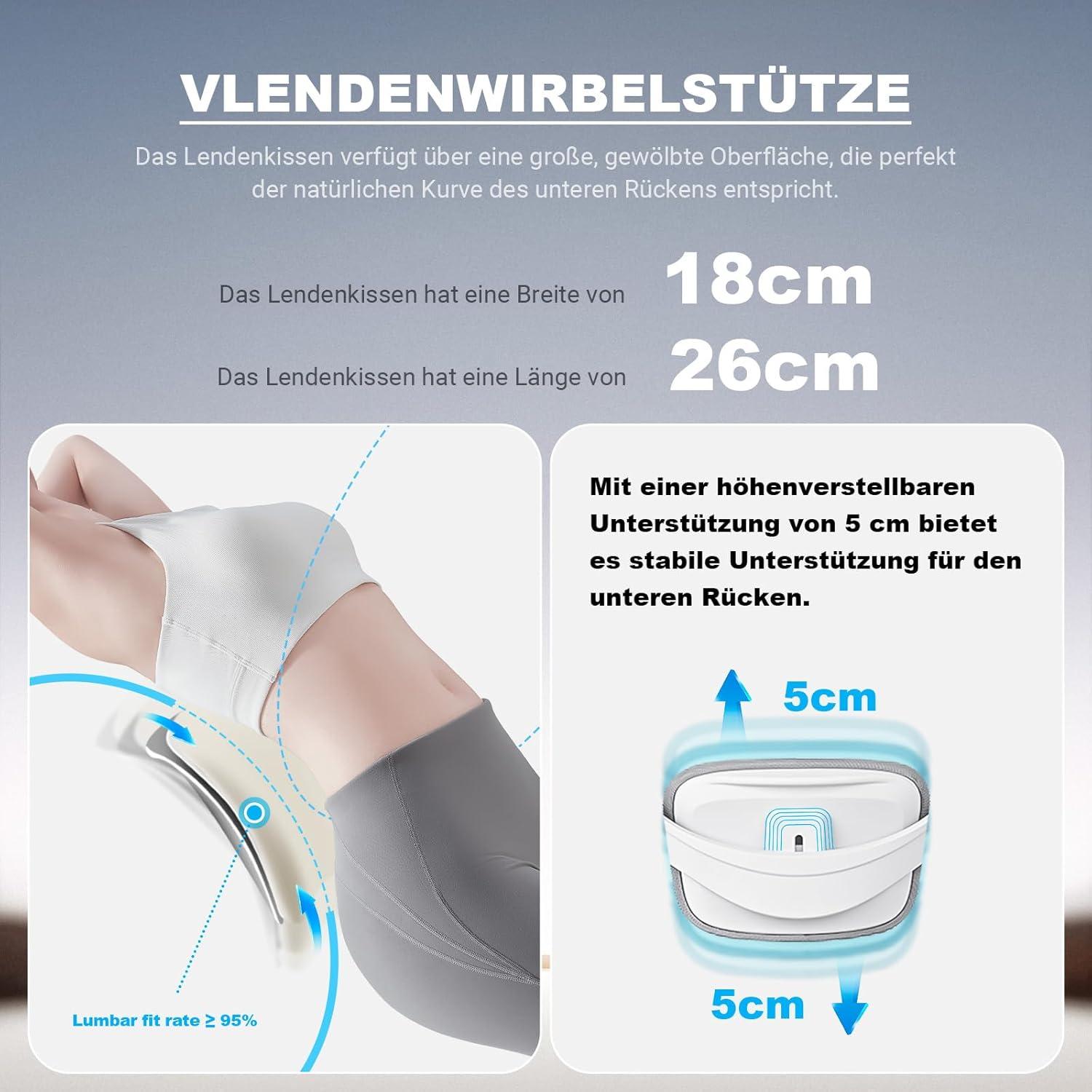 Bürostuhl Ergonomisch mit Kopfstütze und Wippfunktion Grau