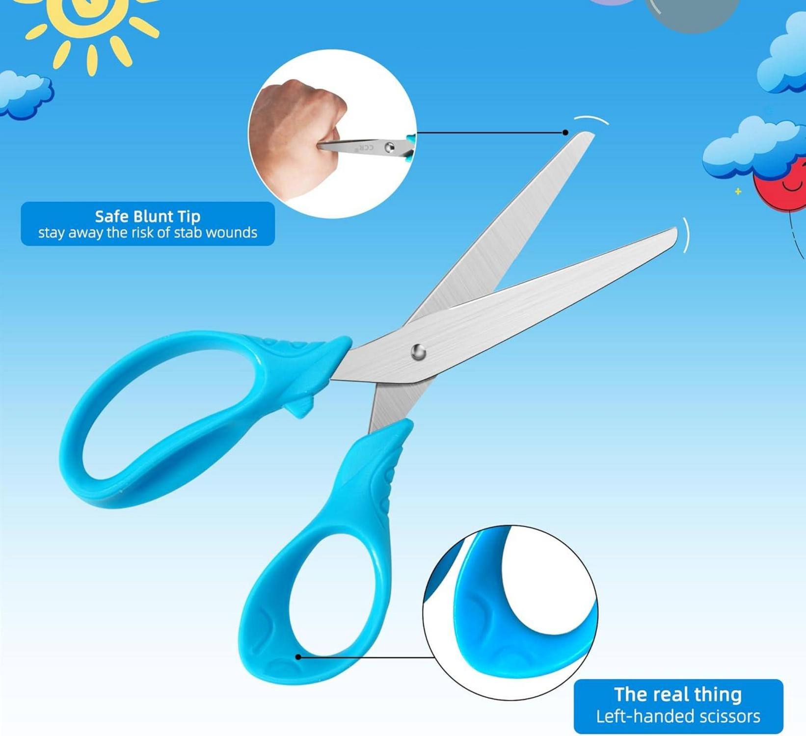 Schere für Linkshänder Kinder 13 cm, Multifunktional 4 Stück