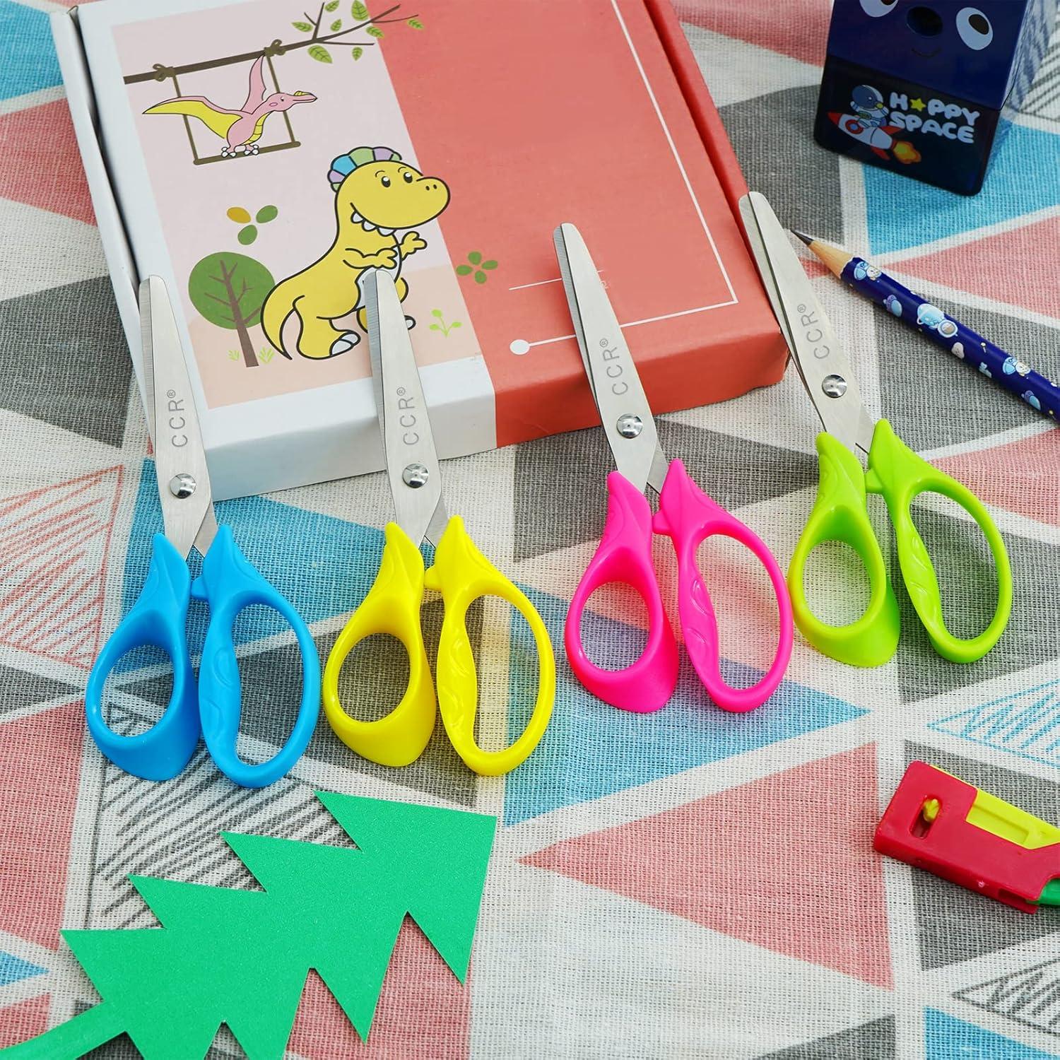 CCR Linkshänder Schere für Kinder, Stumpfe Sicherheitsschere, 13 cm, 4 Stück