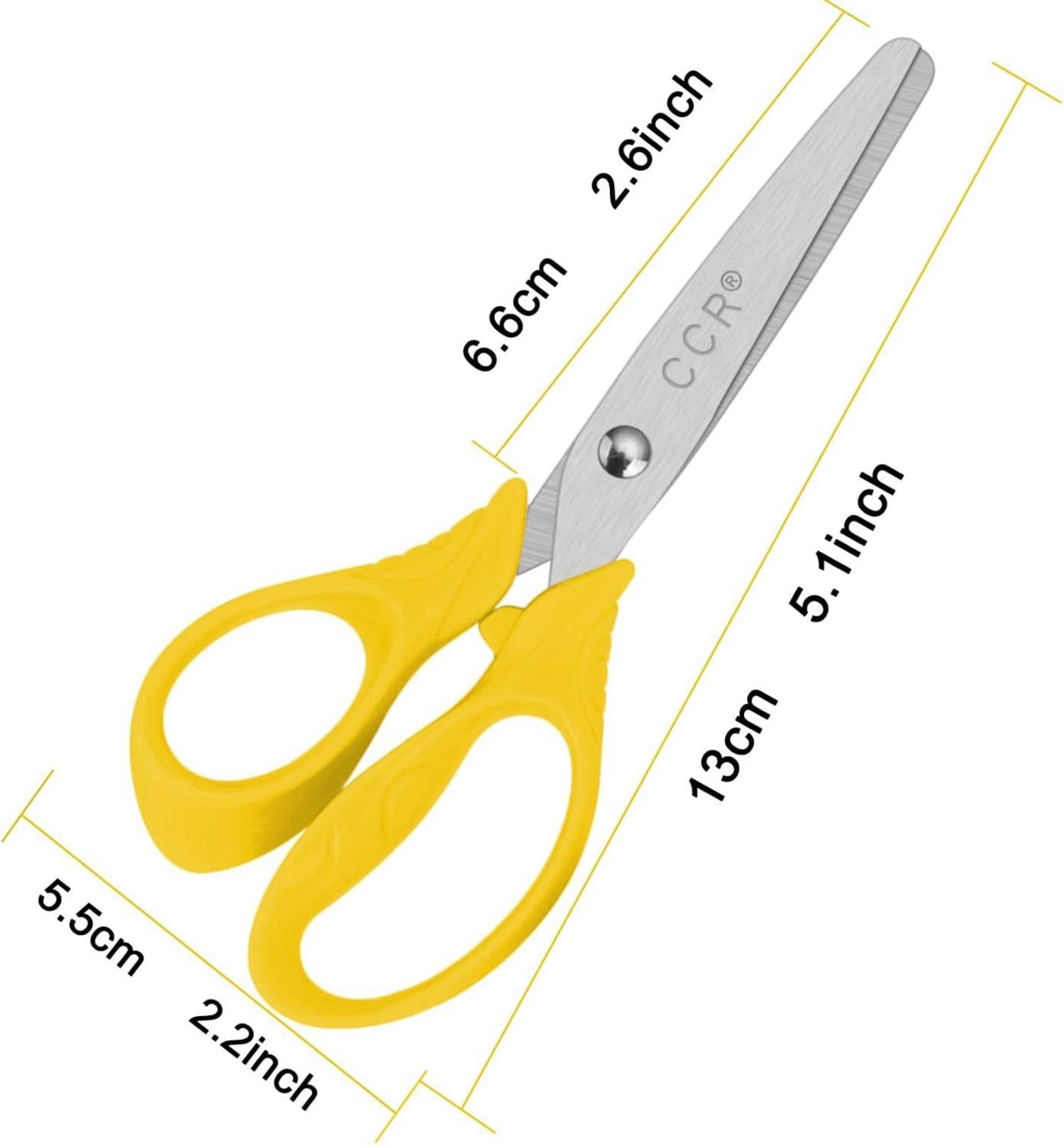 Linkshänderschere für Kinder mit sicheren Rundspitzen, 13cm, 4 Stück
