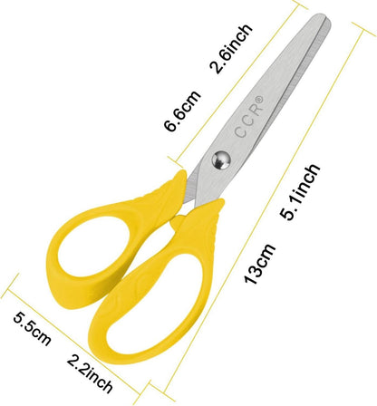 Linkshänderschere für Kinder mit sicheren Rundspitzen, 13cm, 4 Stück
