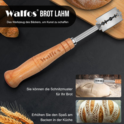 Bäckermesser mit 6 Klingen und Lederschutzhülle 19CM