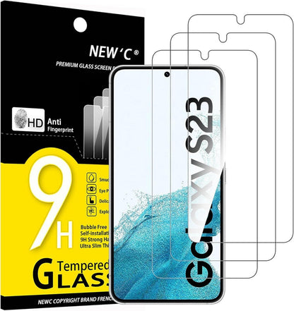 Panzer Schutz Glas Samsung Galaxy S23 3er Pack 9H Härte