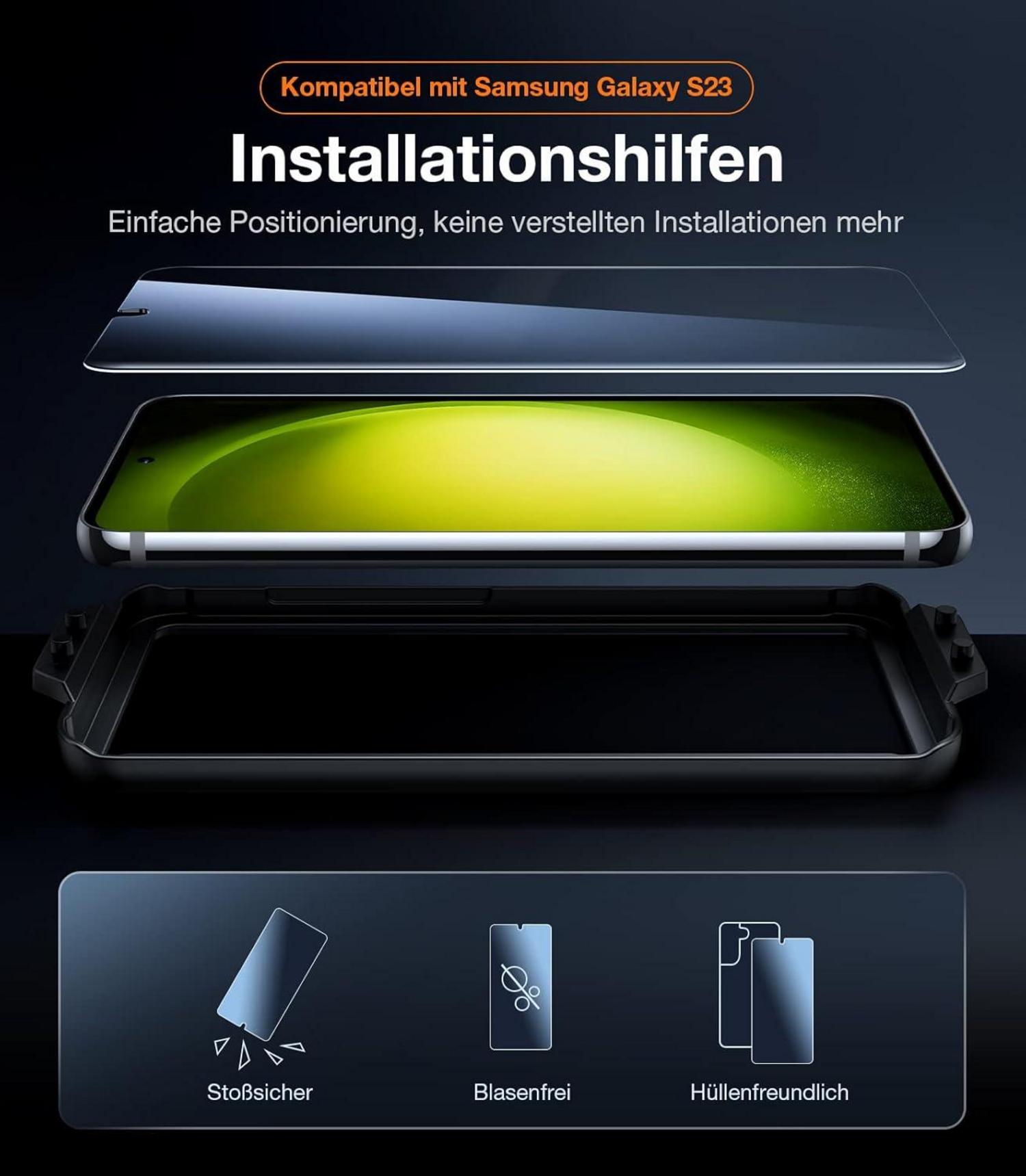 Nanoglas für Samsung Galaxy S23 5G Schutzfolie 2er Set
