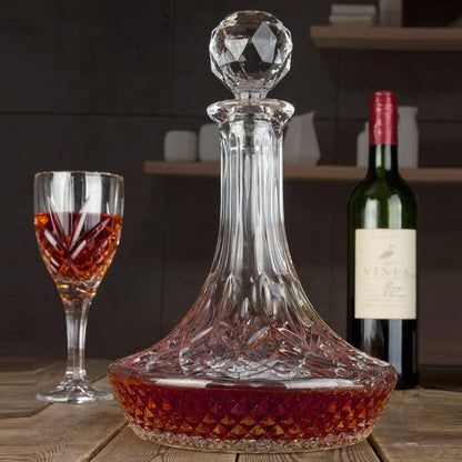 Kristall Karaffe mit Stopfen 1250 ml für Whisky Bourbon Rotwein in