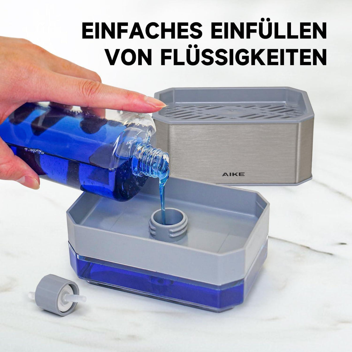 Edelstahl Seifenspender mit Schwamm – 240ml Küche