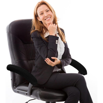 Bürostuhl Armlehne Schutz 2er Set Dehnbar Schwarz Polyester