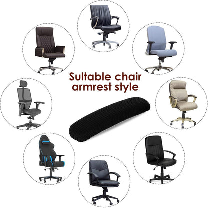 Bürostuhl Armlehne Schutz 2er Set Dehnbar Schwarz Polyester