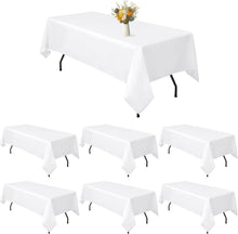 6er-Pack Weiße rechteckige Polyester-Tischdecke 60 x 102 Zoll