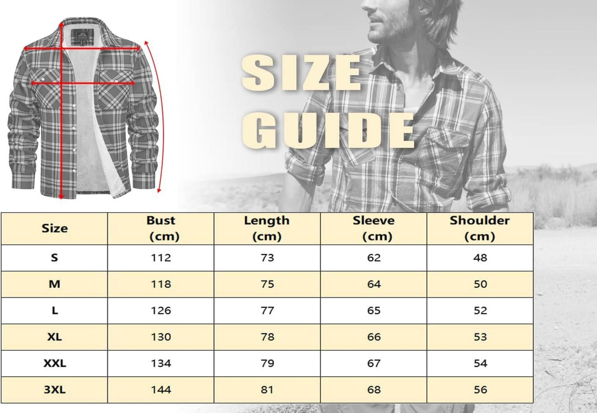 Herren Winterjacke Hemd Gefüttert Thermo Kariert Freizeithemd Braun