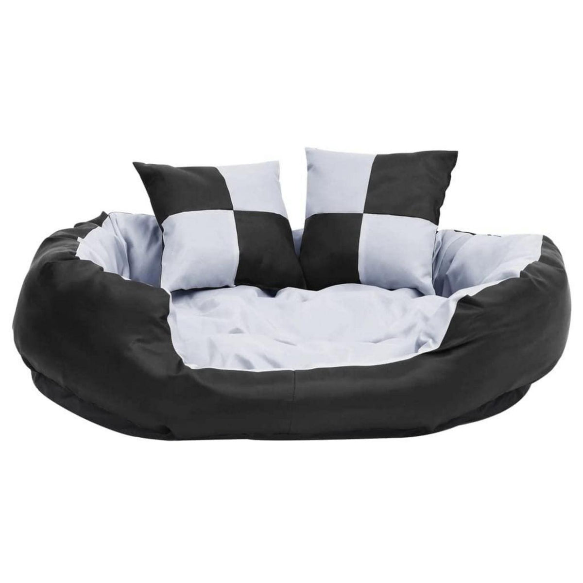 Wendbares Hundekissen 85x70x20 cm – Grau & Schwarz mit Kissen