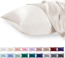 Satin Kissenbezug 40x80 2er Set Weich Seidenkissenbezug Beige