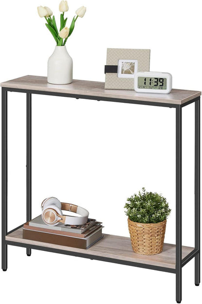 Hoobro Konsolentisch Ablage 75x22x75 cm Beistelltisch Flurtisch Schwarz