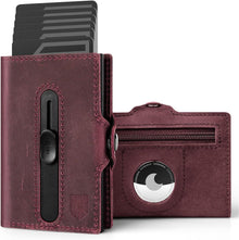 Airtag Kartenetui RFID Schutz Herren Geldbörse Slim Wallet Rot