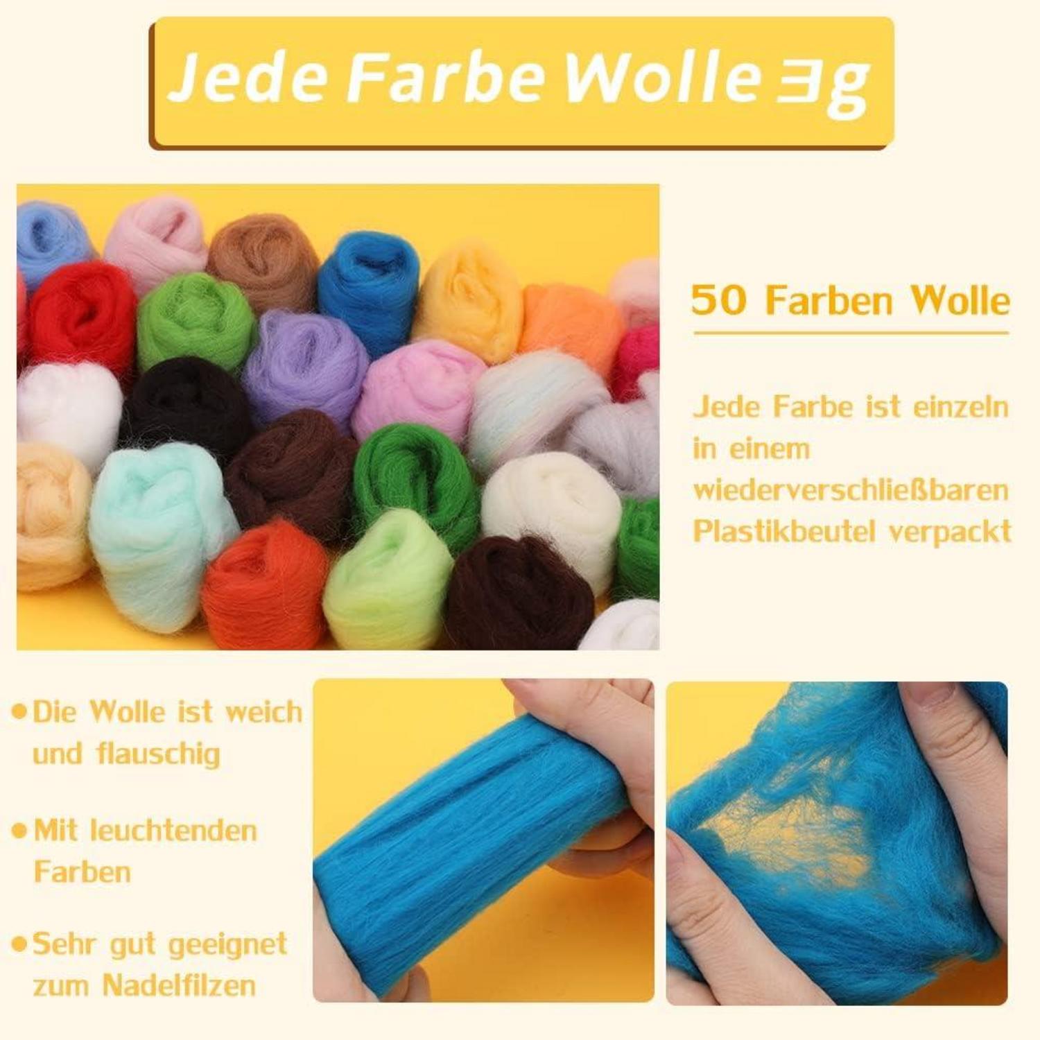 Nadelfilz Set 228-teilig in Tragetasche mit Filzwerkzeugen