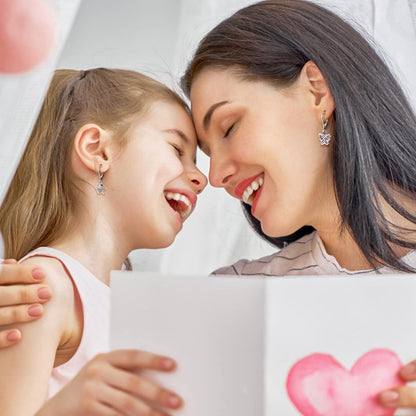 4 Paar Zirkonia Ohrringe Set Mädchen Kinder Damen Hängend hypoallergen