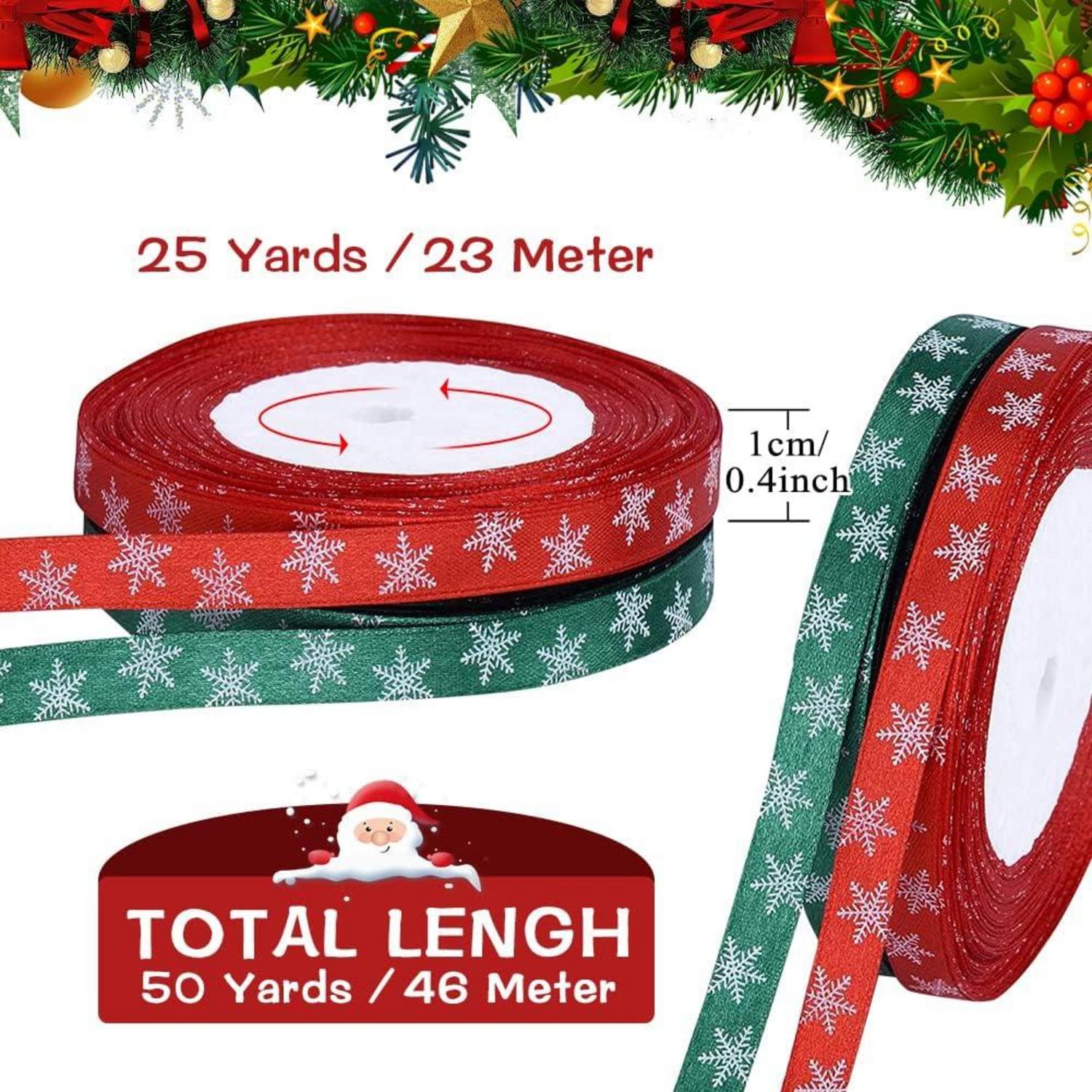 Weihnachten Satinband Set - 50m Hochwertiges Geschenkband