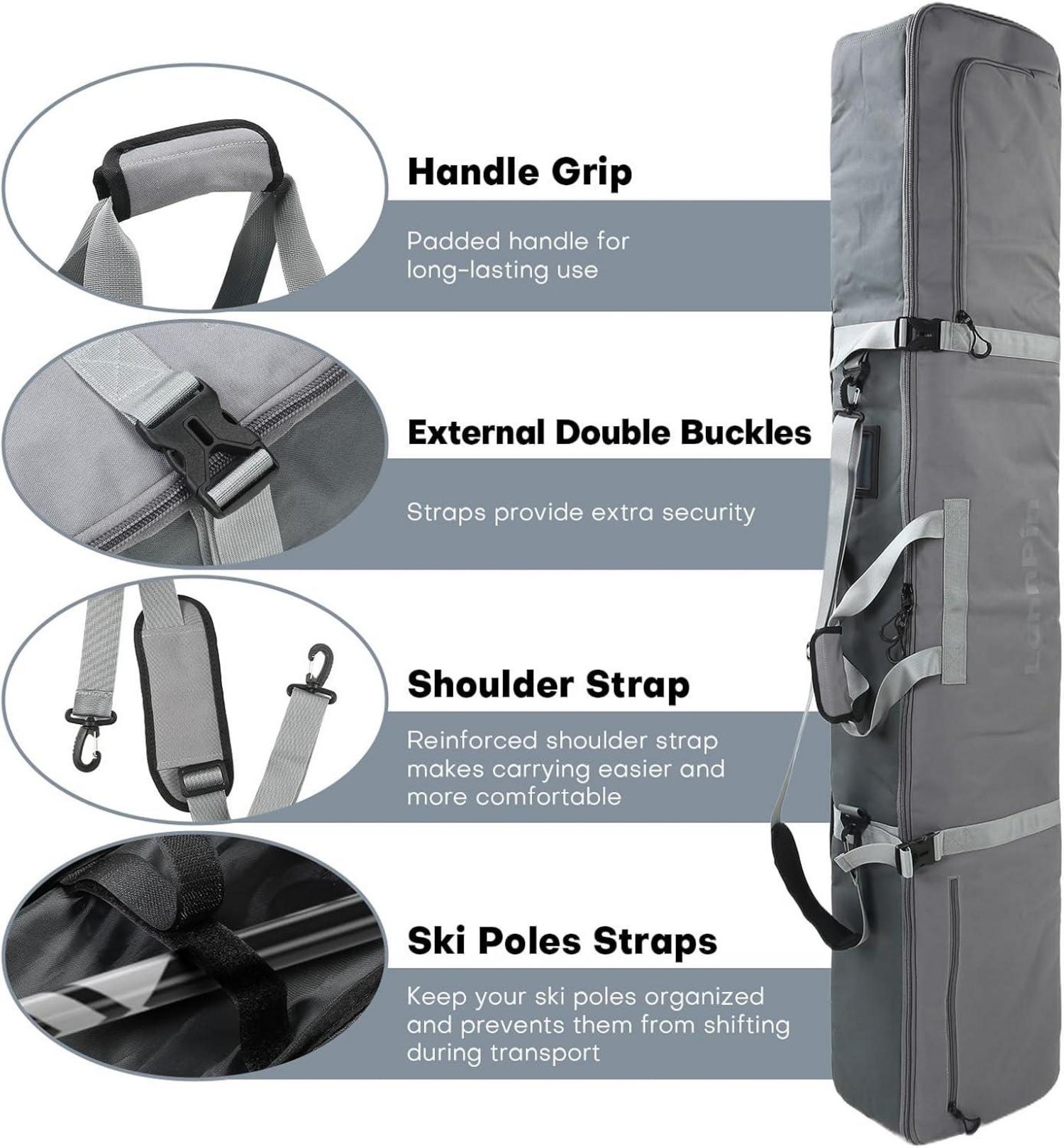 Skifasche Snowboardtasche 900D wasserdicht 160CM robust & langlebig