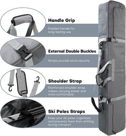 Skifasche Snowboardtasche 900D wasserdicht 160CM robust & langlebig